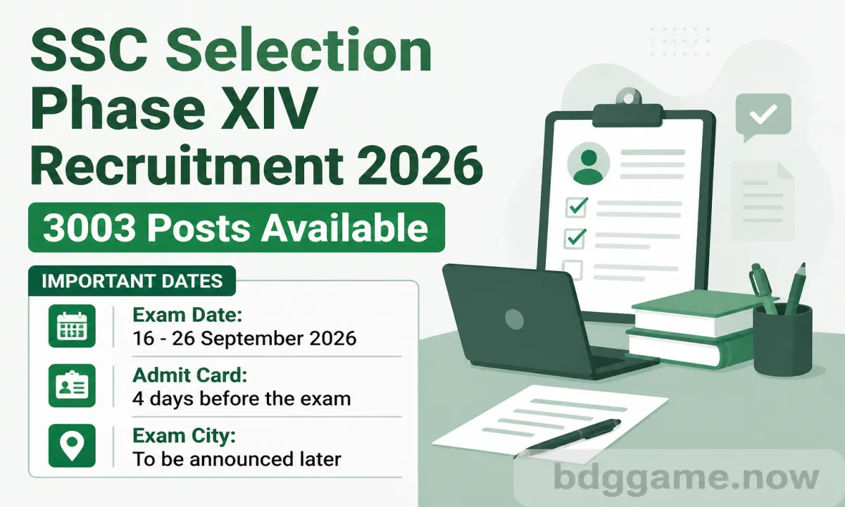 SSC Selection Phase XIV Recruitment — 3,003 Posts